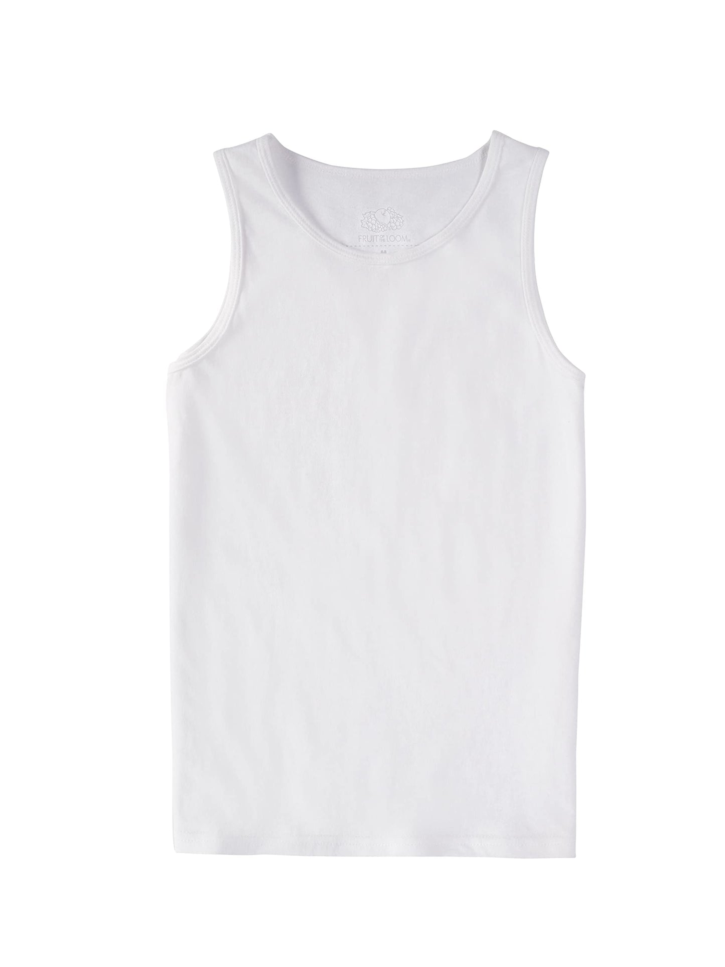 Fruit of the Loom Boys' Solid Multi-Color Soft Tank Tops, 3 Pack, WHITE/ORANGE/BLACK, Small