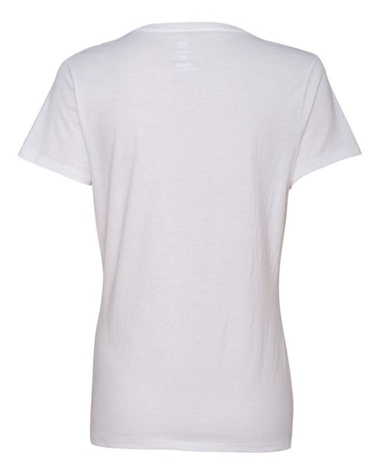 Hanes Ladies Perfect-T Cotton V-Neck T-Shirt. ,WHITE,XS
