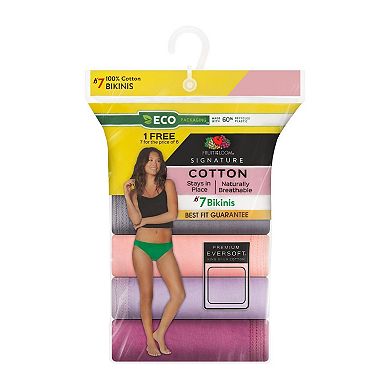 Women's Fruit of the Loom® Signature 100% Cotton 7-pack Bikini Panty Set