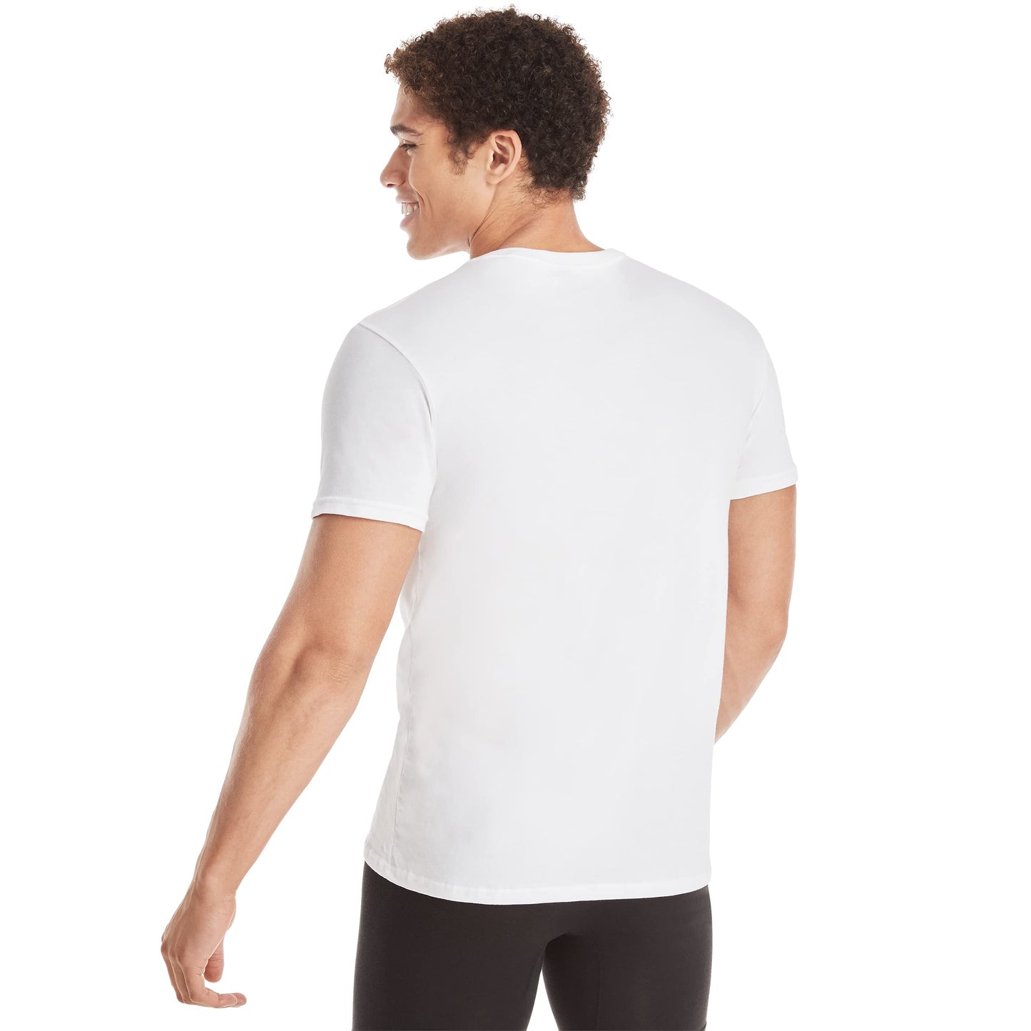 Hanes Ultimate Ultimate Comfort Fit Undershirt, Men’s Crewneck Stretch-Cotton T-Shirt, 4-Pack, White-4 Pack, XX-Large