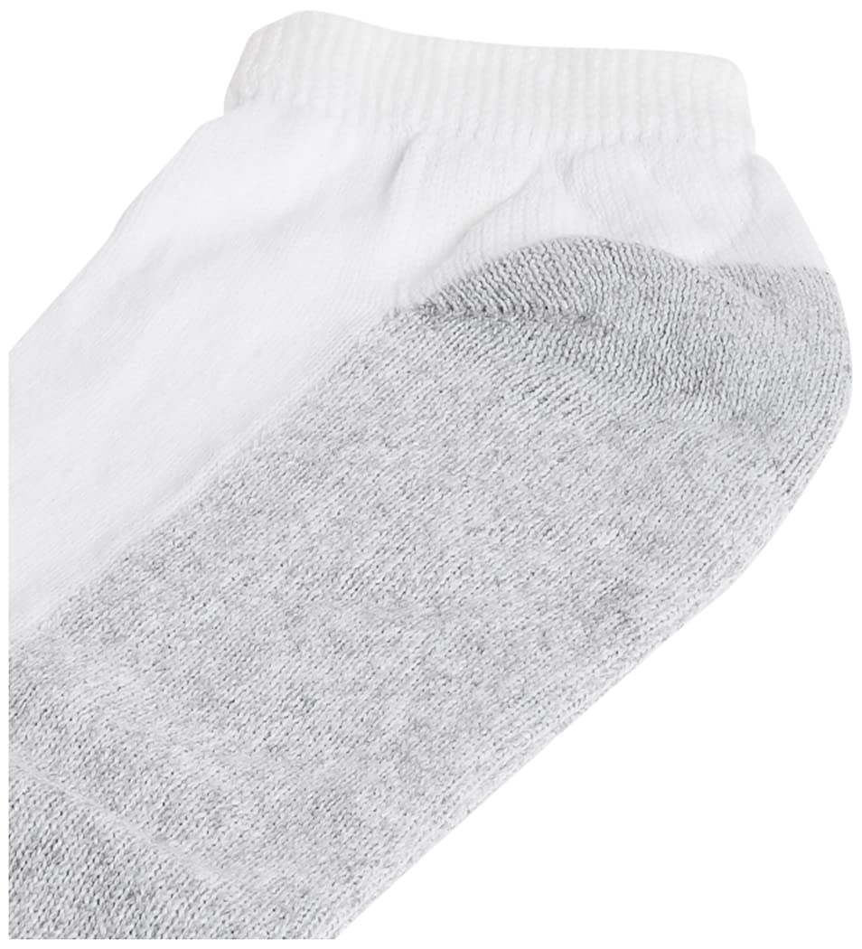 Hanes Men's Cushion Low Cut Socks, White, 10-13 (Shoe Size 6-12) (Pack of 6)