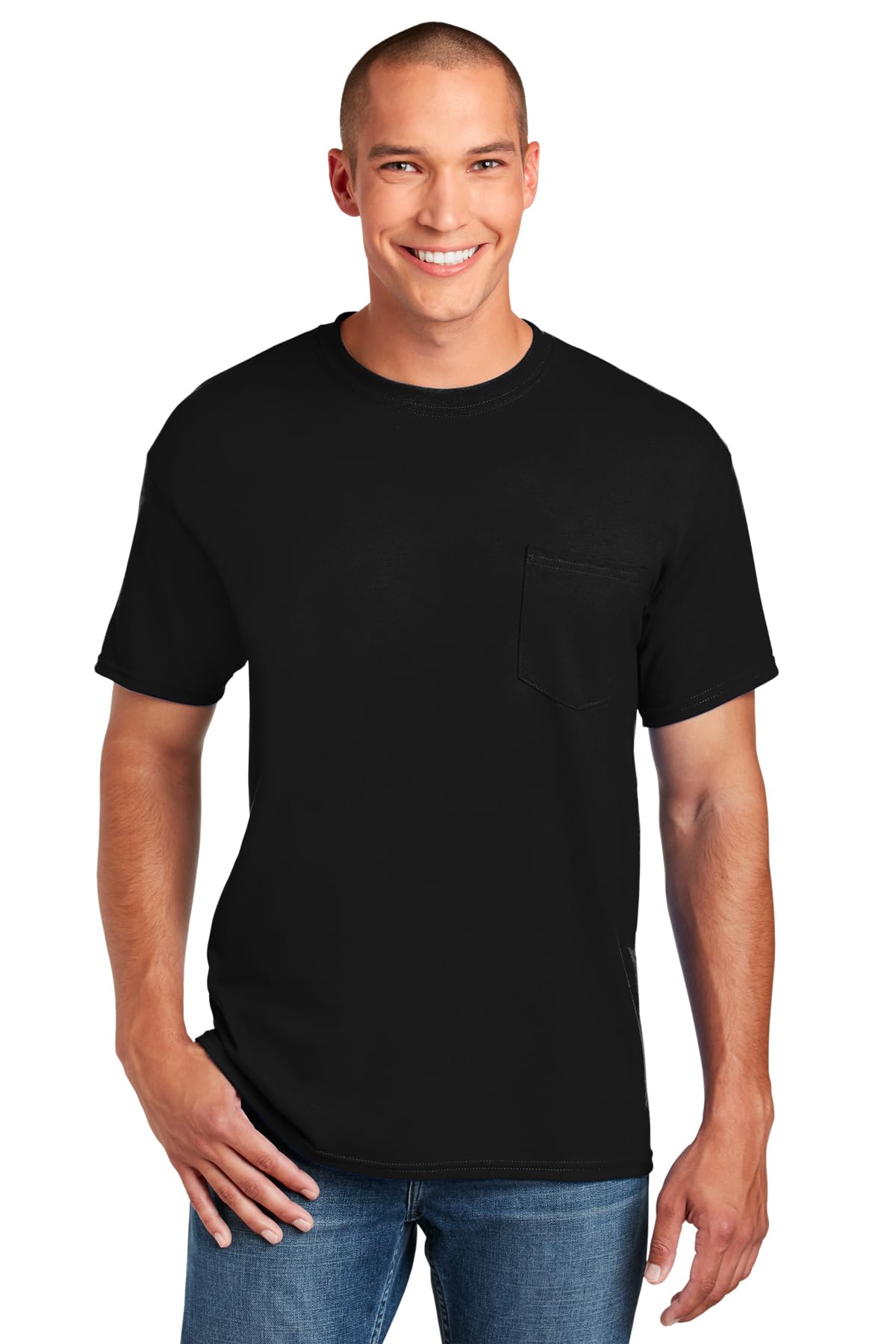 Fruit of The Loom Men's Pocket Crew Neck T-Shirt (Pack of, Black, Size XX-Large