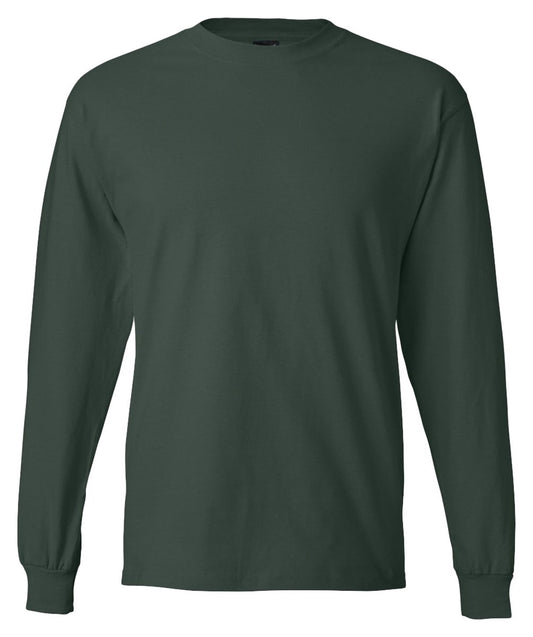 Hanes Men`s Adult Beefy-T Long-Sleeve T-Shirt,Large,Deep Forest