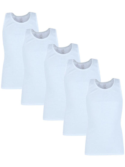 Fruit of The Loom Boy's Tank Top a Shirts 5 Pack White Size Medium