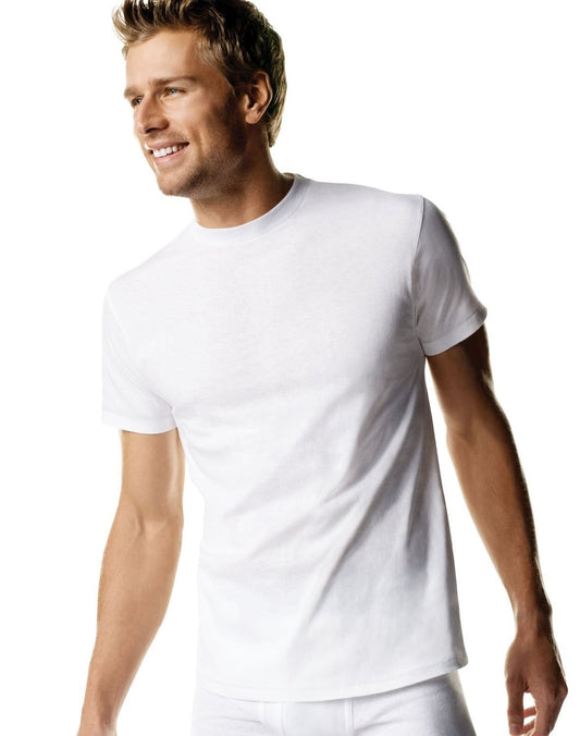 Hanes mens Big Man's Crewneck T-Shirt 3-Pack(2135X)-White-2XL