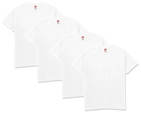 Hanes Men's ComfortSoft T-Shirt (Pack of 4) (XXXX-Large Tall, White)