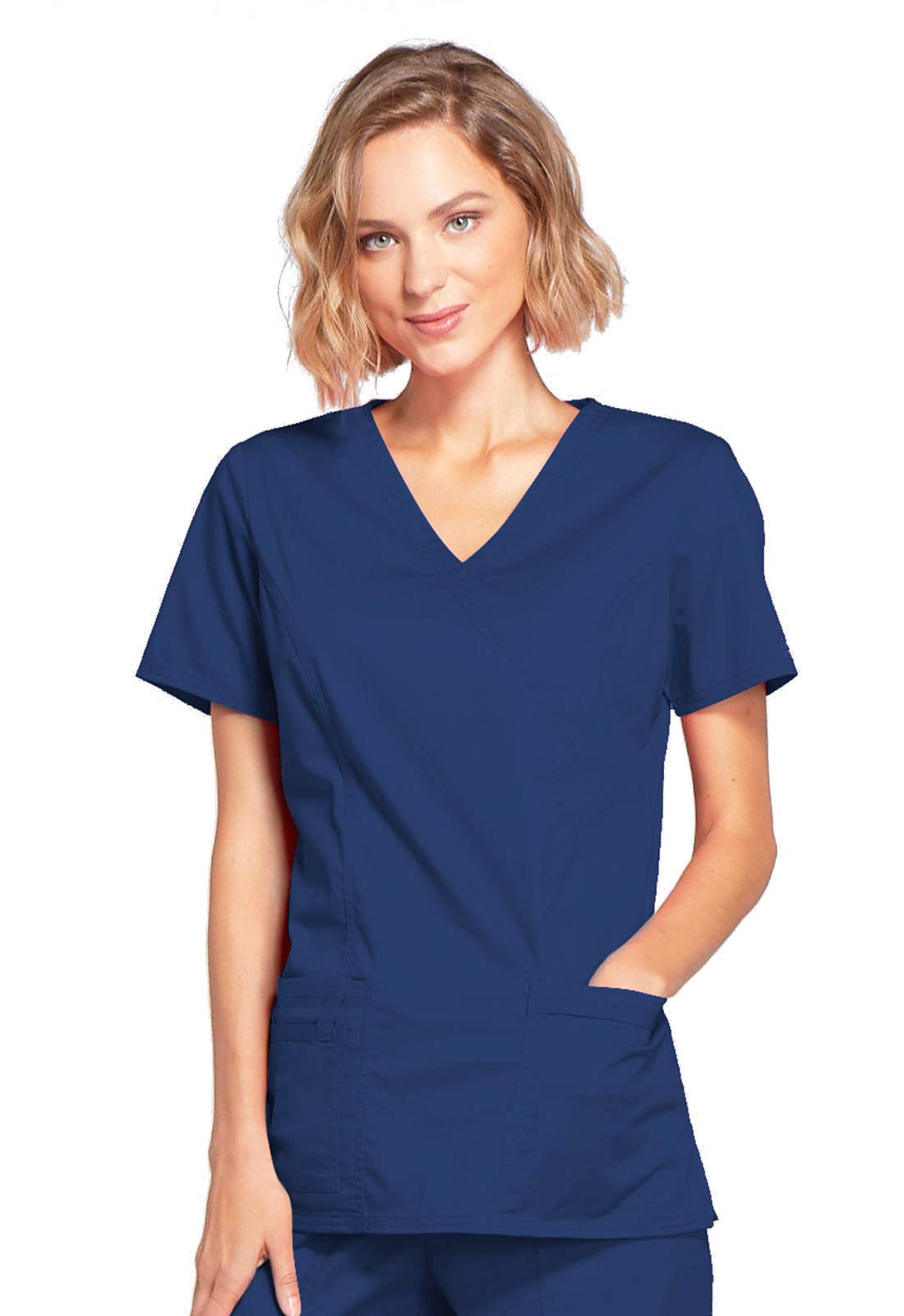 Cherokee Women's Workwear Scrubs Core Stretch Mock-Wrap Top (XX-Small), Wine (Copy)