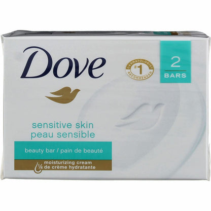 Dove Beauty Bar Gently Cleanses and Nourishes Sensitive Skin Effectively Washes Away Bacteria While Nourishing Your Skin, White, 3.75 Oz, 6 Count