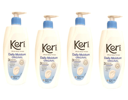 Keri Whole Body Therapy Daily Moisture, Original, 15 Ounce, (Pack of 4)