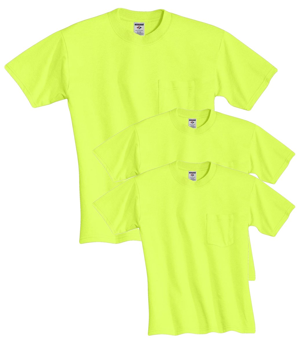 Jerzees Men's Dri-Power Short Sleeve T-Shirt (Pocket & No, Pocket-3 Pack-Oxford, X-Large