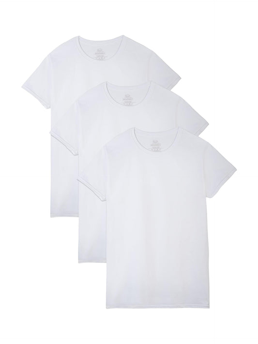 Fruit of the Loom Men's 3-Pack Breathable Crew T-Shirt, White Ice - Tall Sizes, 2X-Large