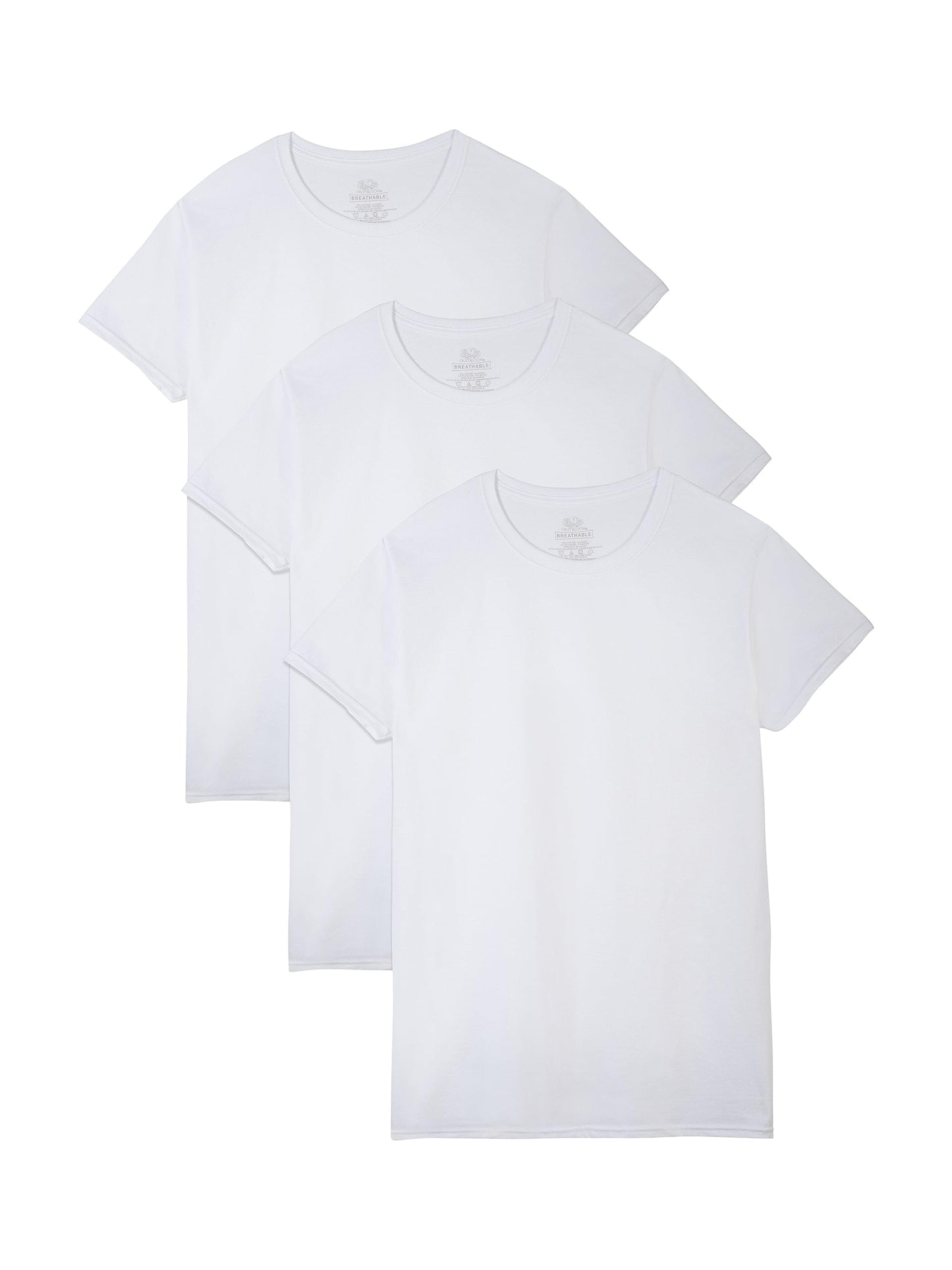 Fruit of the Loom mens Breathable Cotton Undershirts (Regular and Big & Tall) Underwear, Tall Man - White, X-Large US