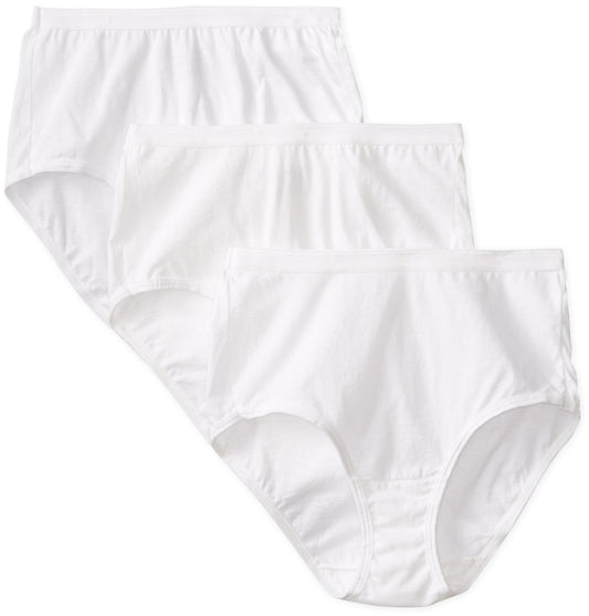 Fruit of the Loom womens Fruit Loom Women's Comfort Covered Cotton Panties - White briefs underwear, Cotton White (3 Pack), US