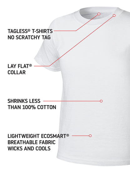 Hanes Boys Eco White Crew Undershirts, 10 Pack, Size M