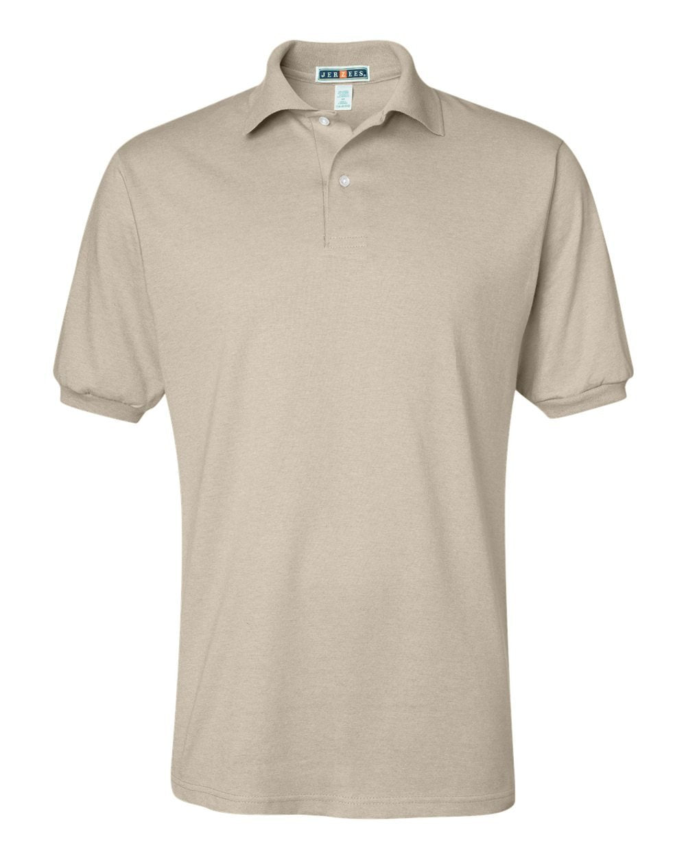 Jerzees Men's 2 Button Placket Welt Knit Collar Polo Shirt, Sandstone, Small
