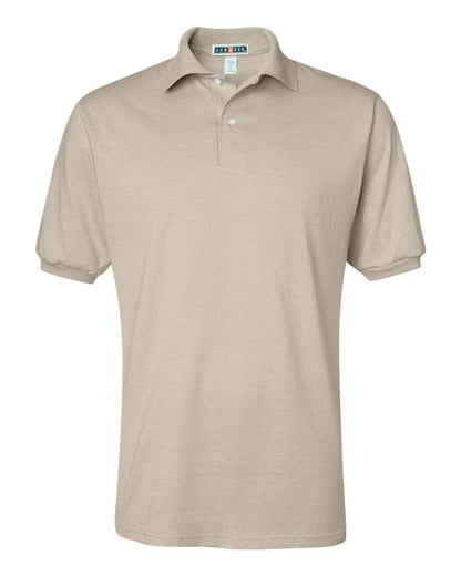 Jerzees Men's 2 Button Placket Welt Knit Collar Polo Shirt, Sandstone, Small