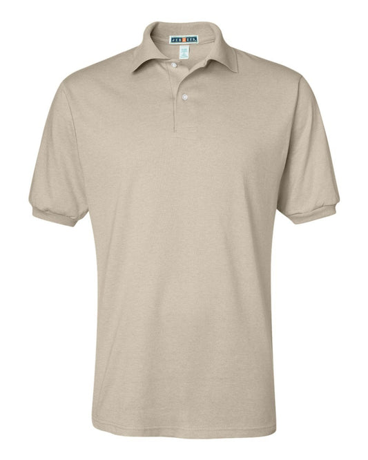Jerzees Men's 2 Button Placket Welt Knit Collar Polo Shirt, Sandstone, Small