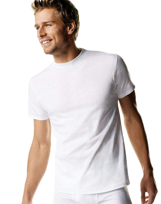 Hanes White Tagless Crewneck Undershirt (2135P6) White, M