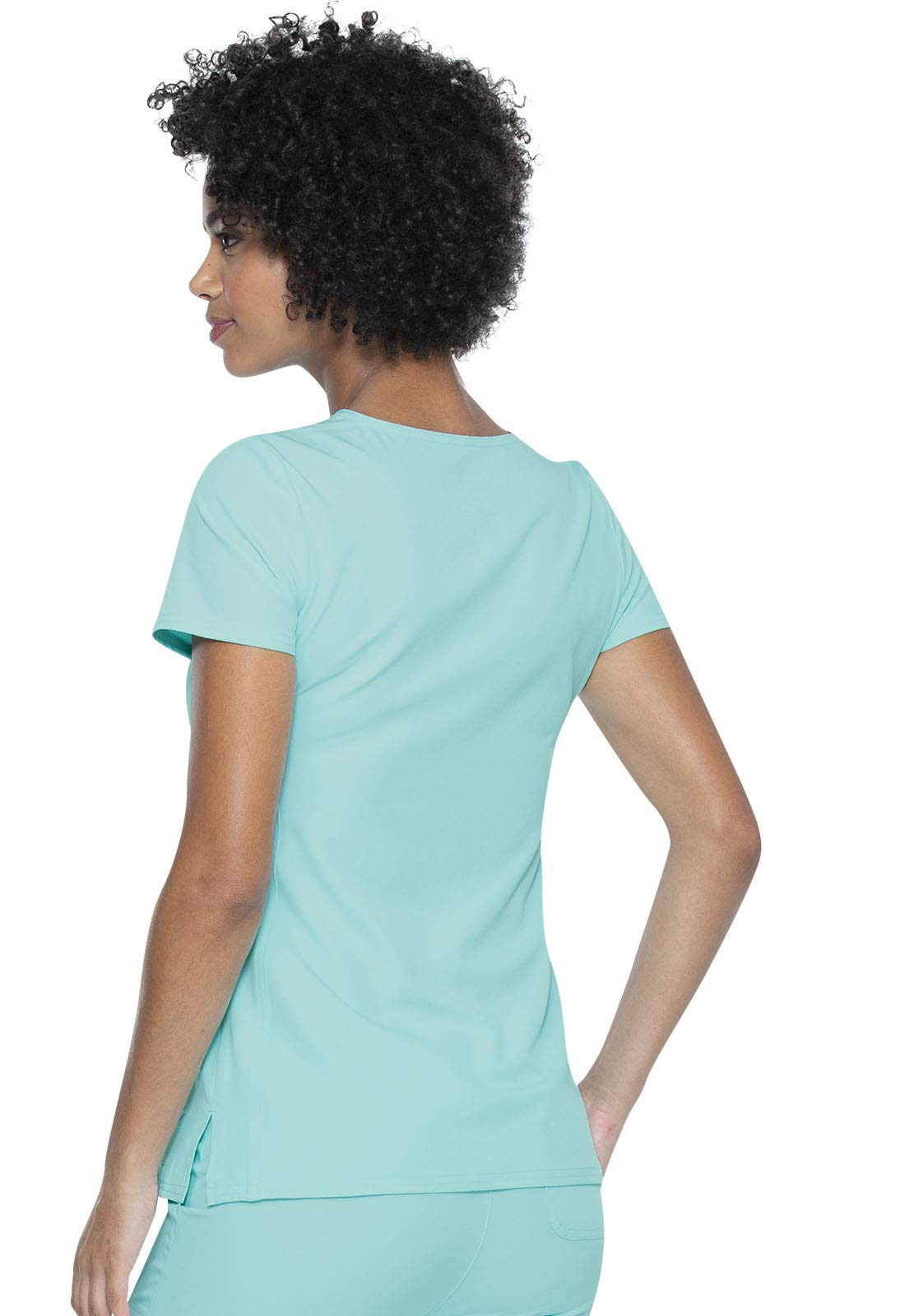 Heartsoul Break On Through Women Scrubs Top Shaped V-Neck Plus Size 20710, 2XL, Tranquil Sea - XX-Large,Tranquil Sea