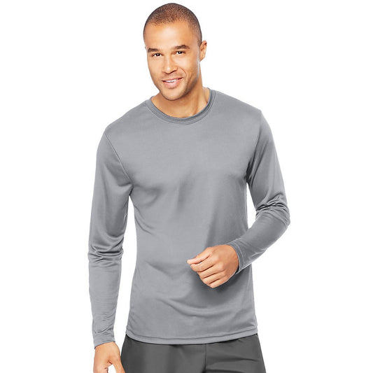 Hanes Cool DRI'Performance mens Long-Sleeve T-Shirt,Graphite,XXX-Large