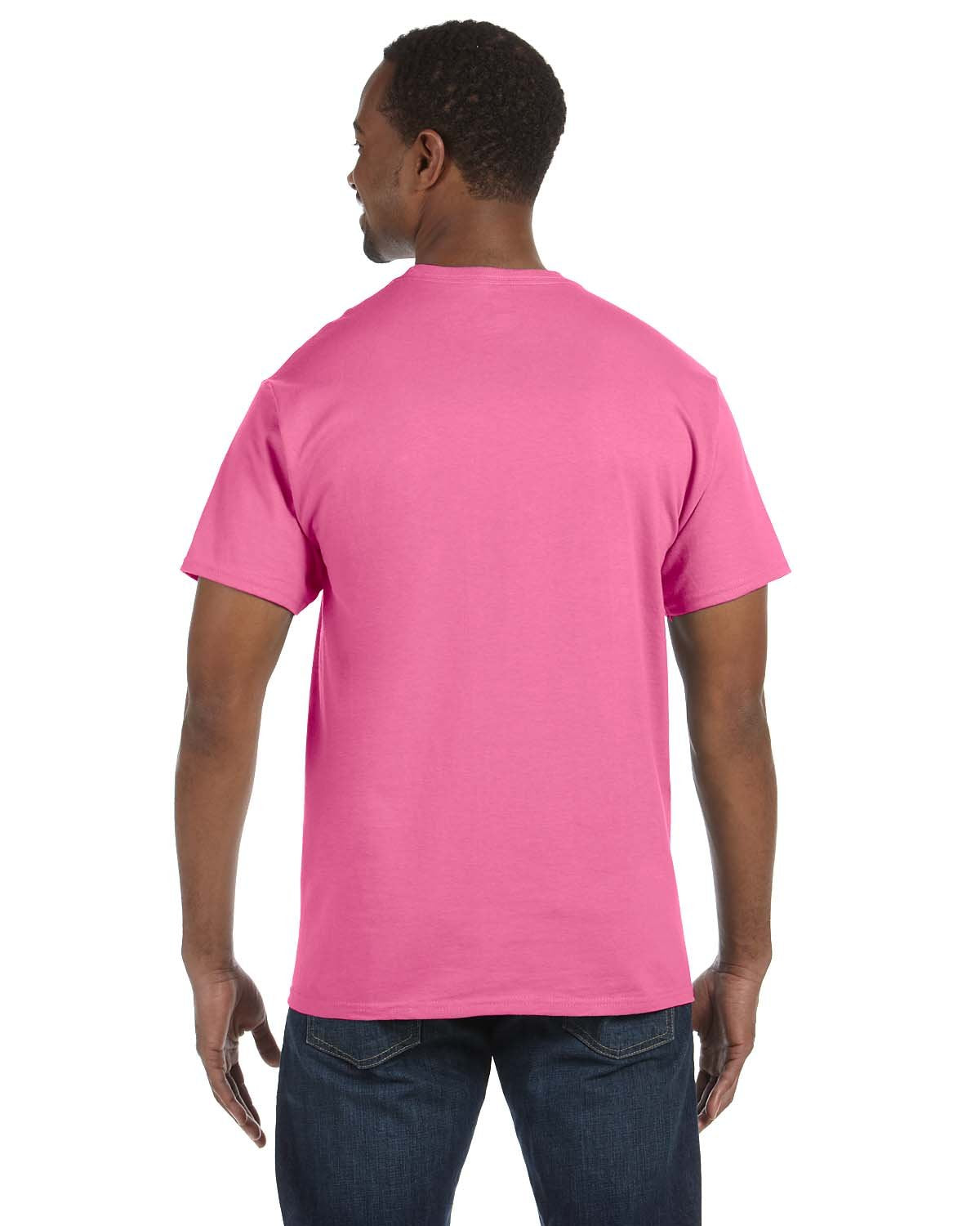 Jerzees Men's Shoulder To Shoulder Taping T-Shirt, X Large, Neon Pink