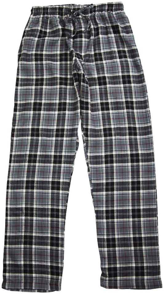Hanes Men's Plaid Flannel Lounge Sleep Pant, Black, Grey 41521-XX-Large