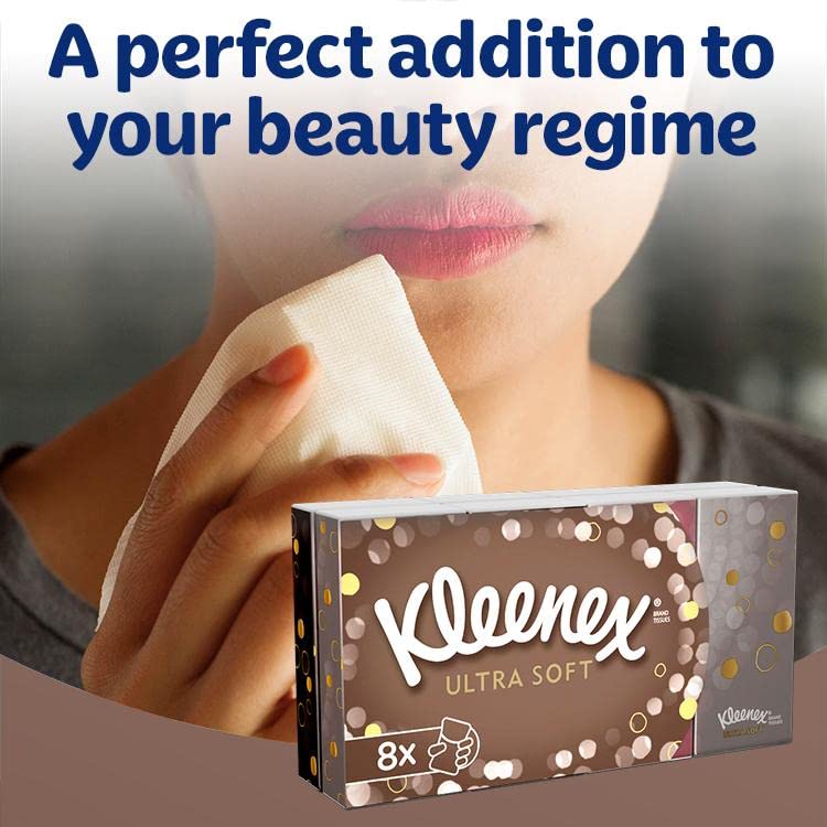 Kleenex Ultra Soft Facial Tissues in Handy Pocket Packs - 80 Travel Pocket Packs - Our Softest Tissue - Supremely Soft And Silky Tissues Designed With Luxury In Mind