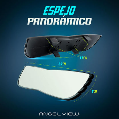 Angel View Wide-Angle Rearview Mirror, As Seen On TV Black Convex Car Mirror Installs in Seconds and Fits Most Cars, SUVs & Trucks, Holiday Gift