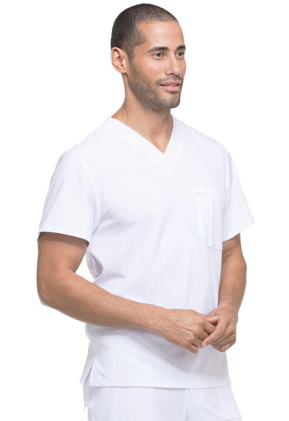 Dickies EDS Essentials Men Scrubs Top Tuckable V-Neck Plus Size DK635, 2XL, White