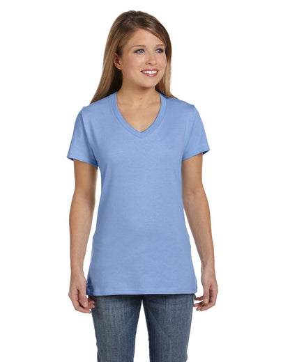 Hanes Womens Nano-T V-Neck T-Shirt Navy
