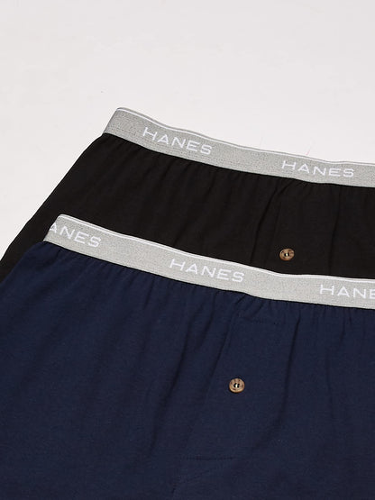 Hanes Red Label Men's 5-Pack FreshIQ Exposed-Waistband Knit Boxers, Assorted. (XXXX-Large / 52-54, Assorted)