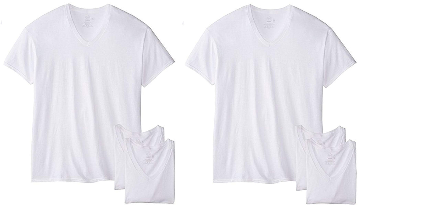 Fruit of the Loom V-Neck T-Shirts (5P2525) White, XL