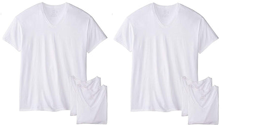 Fruit of the Loom V-Neck T-Shirts (5P2525) White, XL
