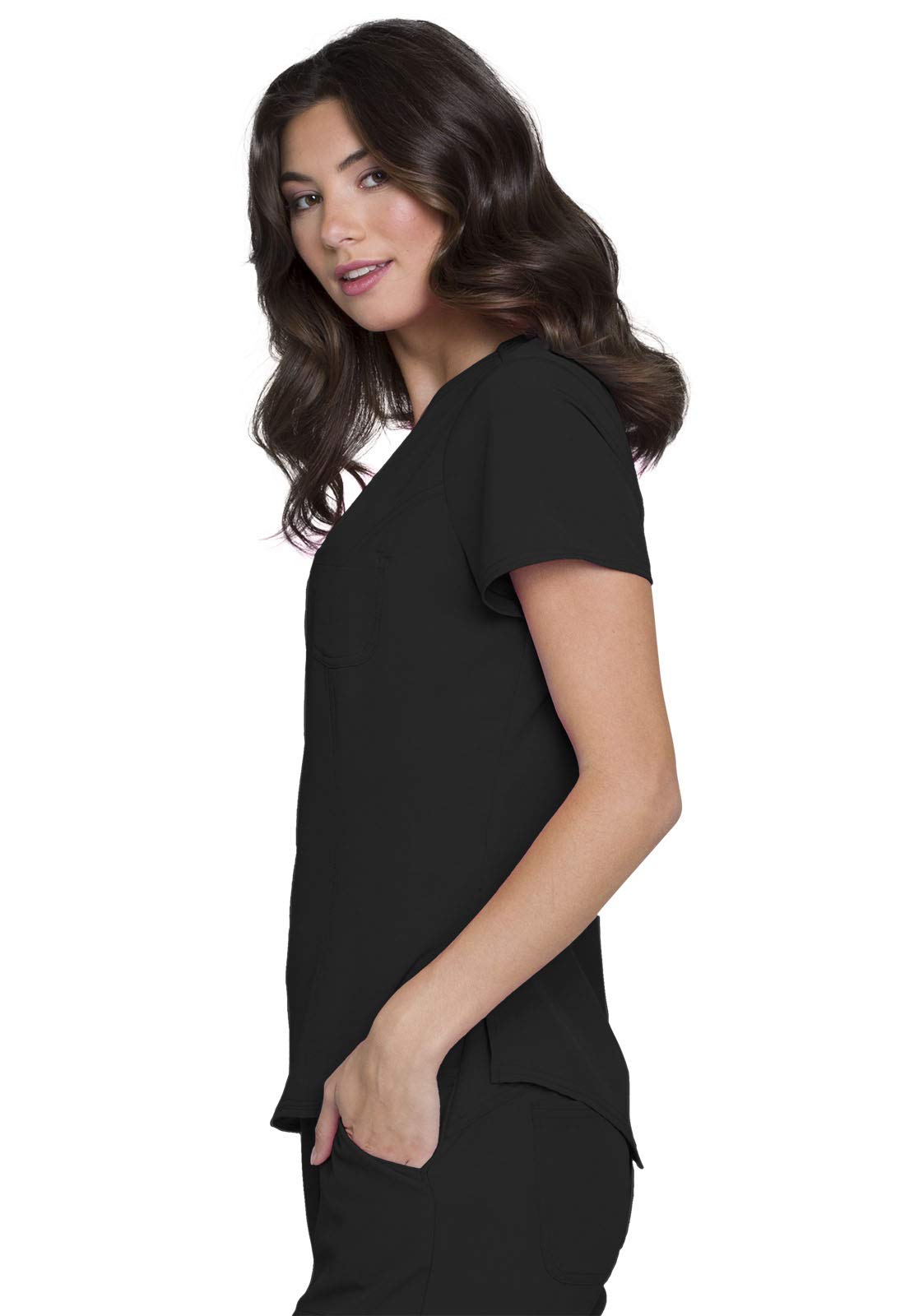 HeartSoul Tuckable V-Neck Medical Scrubs for Women, Performance Fabric HS710, XL, Wine