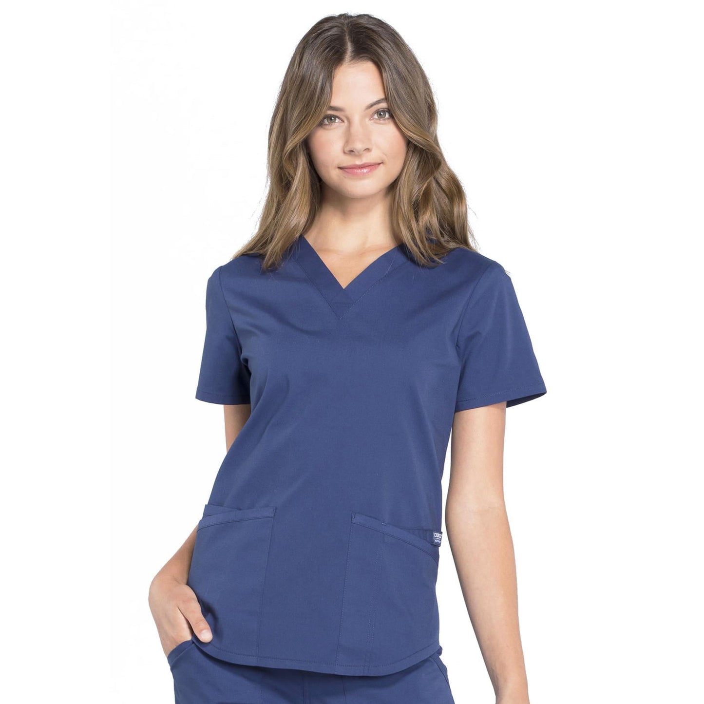 CHEROKEE Workwear Professionals Women Scrubs Top V-Neck Plus Size WW665, 3XL, Eggplant (Copy)