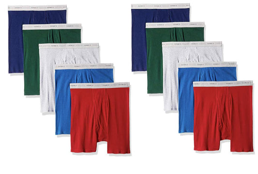 Hanes Men's 10-Pack Tagless Comfort Flex Waistband Boxer Briefs - Assorted Colors 734W10 (M)