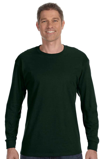 Hanes TAGLESS 6.1 Long Sleeve T-Shirt, L-Deep Forest