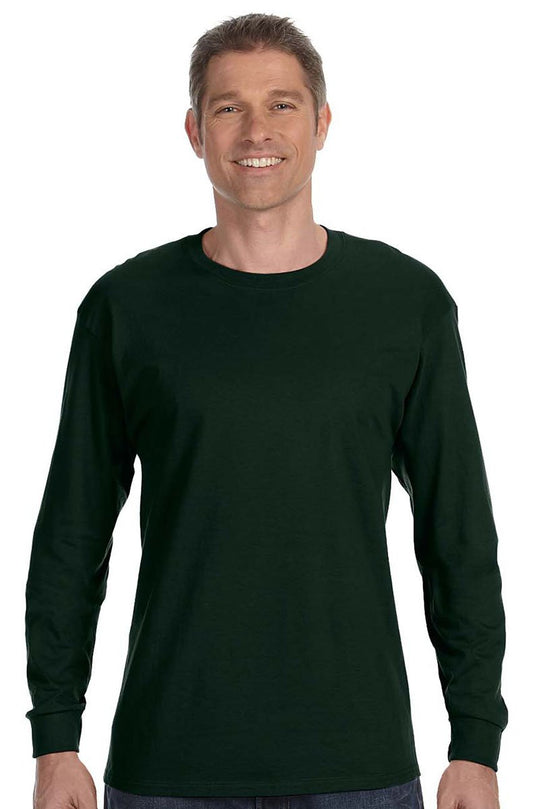 Hanes TAGLESS 6.1 Long Sleeve T-Shirt, L-Deep Forest