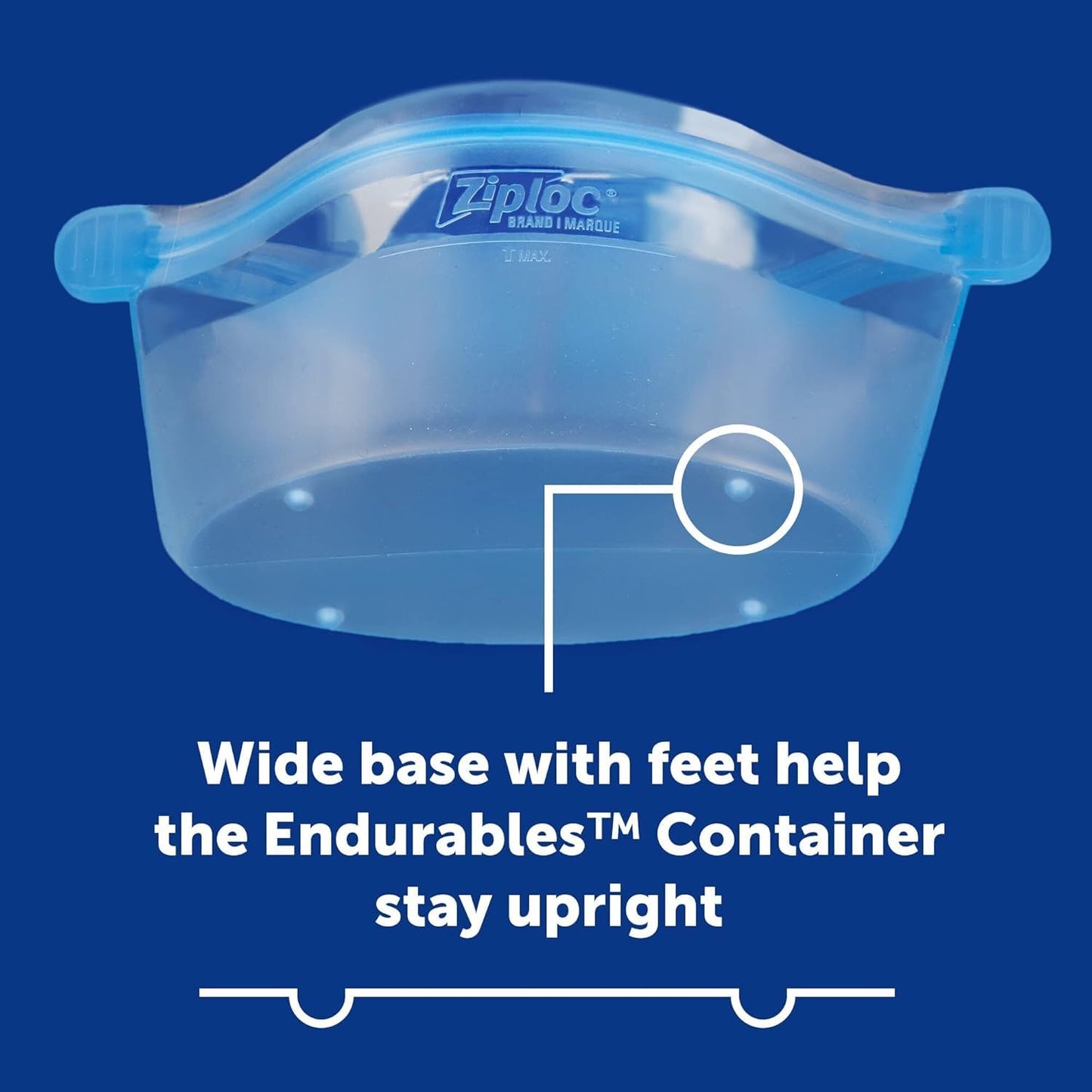 Ziploc Endurables Silicone Food Storage Meal Prep Containers, Microwave Safe and Eco-Friendly, Medium Container, 1 Count
