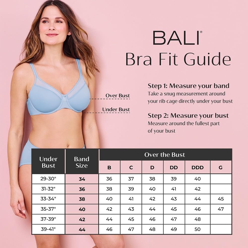 Bali Women's Underwire Shaping Bra, Comfort Revolution T-shirt Bra, Front-close Bra