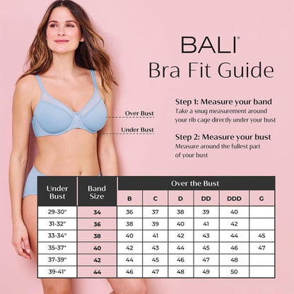 Bali Women's Underwire Shaping Bra, Comfort Revolution T-shirt Bra, Front-close Bra