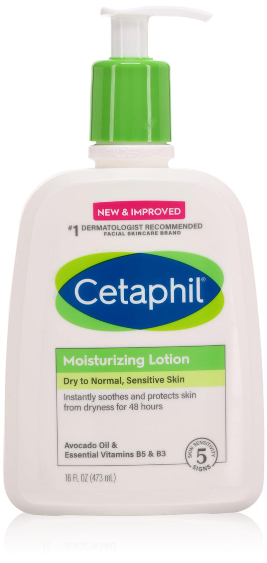 Body Moisturizer by Cetaphil, Hydrating Moisturizing Lotion for All Skin Types, Suitable for Sensitive Skin, 16 oz, Fragrance Free, Hypoallergenic, Non-Comedogenic