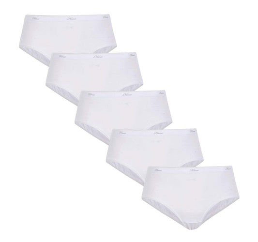 Hanes Ultimate Women's Comfort Cotton Hipster Panties 5-Pack (8, Hanes Platinum 100 Cotton White 5 Pack)