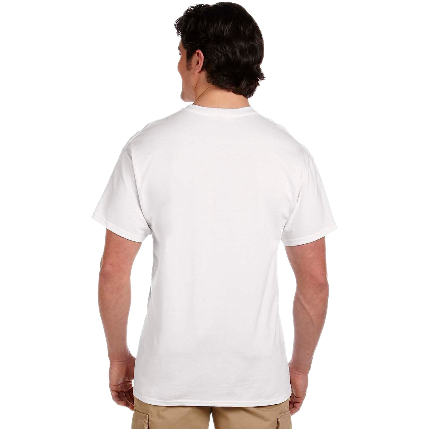 Fruit of the Loom Men's Lightweight Cotton Tees (Short & Long Sleeve), Crew-4 Pack-White, X-Large