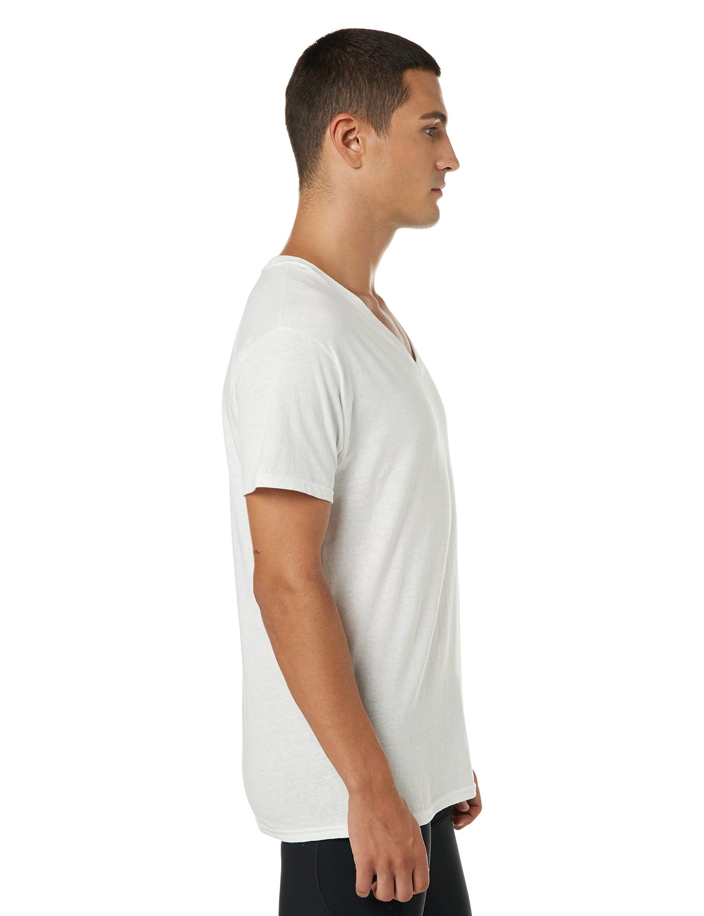 Hanes by Men's ComfortSoft V-Neck Undershirt 3-Pack, White, XL