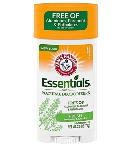 ARM & HAMMER Essentials Deodorant- Fresh Rosemary Lavender- Wide Stick- 2.5oz(Pack of 6)- Made with Natural Deodorizers- Free From Aluminum, Parabens & Phthalates