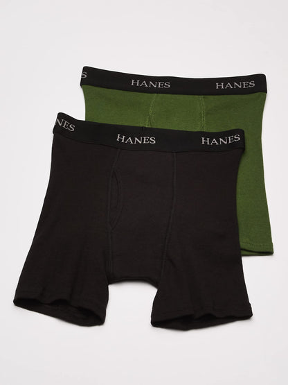 Hanes Boys' 4 Pack Ultimate Comfort Flex Printed Boxer Brief, Assorted, X-Large