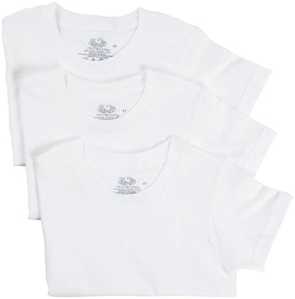 Fruit of the Loom Boys' Crew Tee, 3 pk-White - White - 4T