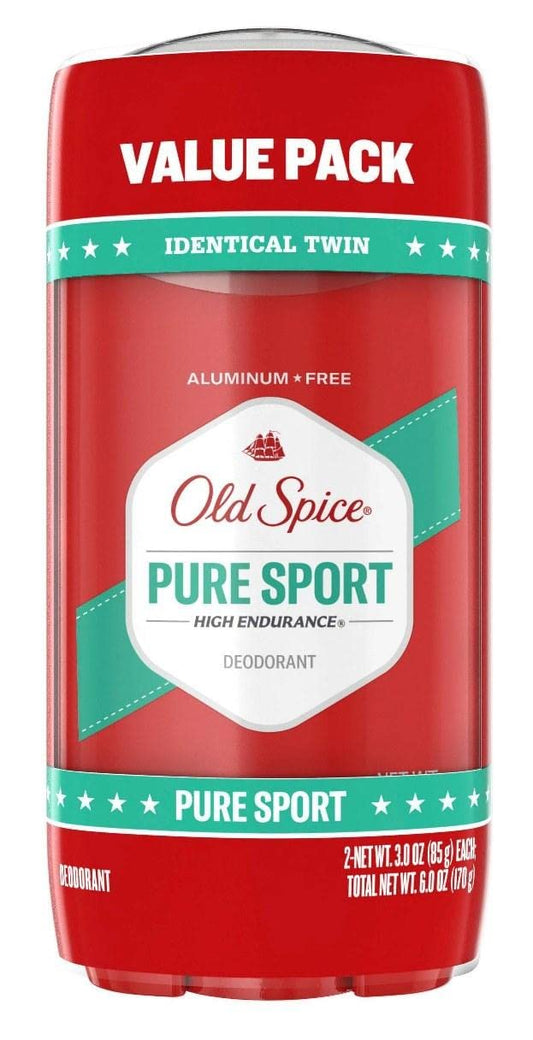 Old Spice Deodorant 3 Ounce Pure Sport Value Two At Once (88ml) (3 Pack)