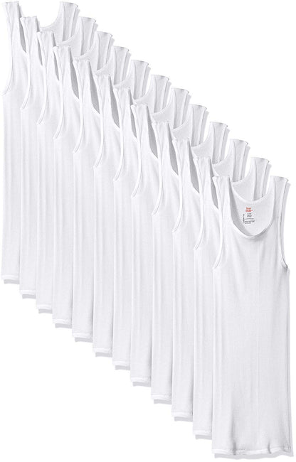 Hanes Men's Tagless ComfortSoft White A-Shirt 12-Pack